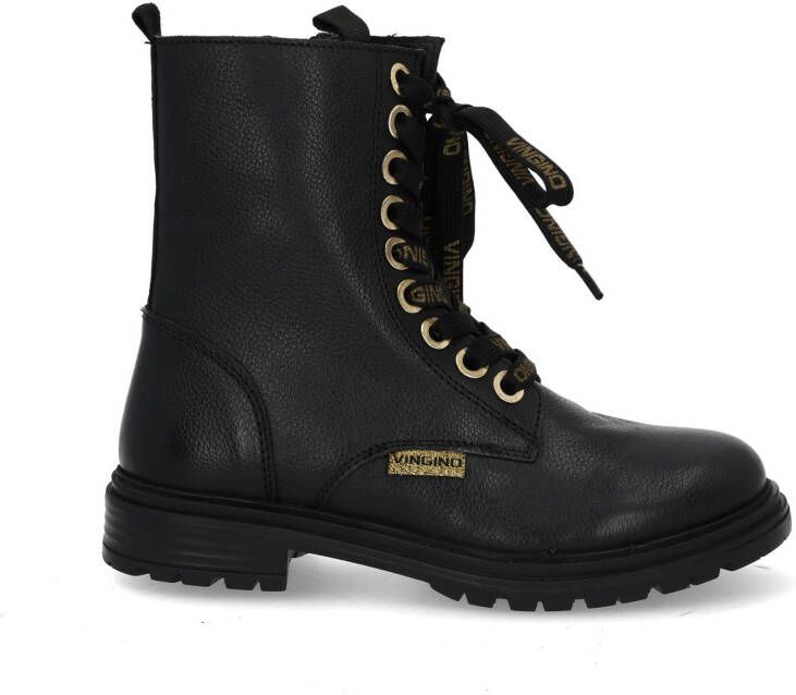 Vingino Julia Veterboots Laarzen Met Veters Meisjes Kids Zwart - Foto 4