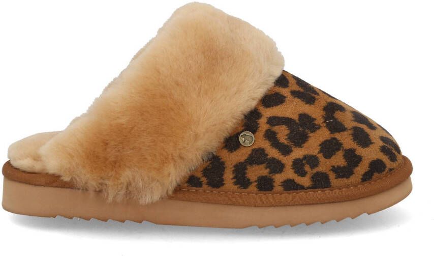 Warmbat Collie Print Panther Dames Sloffen Chestnut - Foto 3