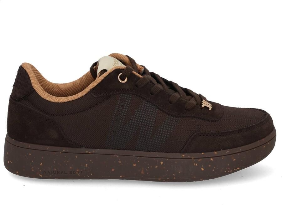 WODEN Sneakers laag 'Line Sneak' chocoladebruin