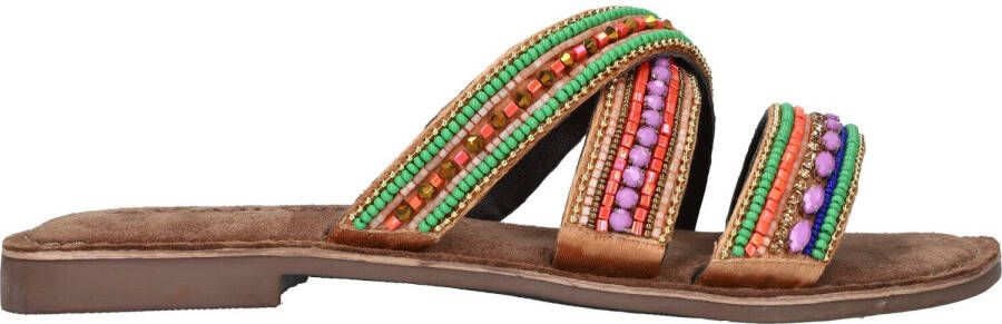 Lazamani Marlin Leren Dames Slippers Lilac Multi - Foto 3