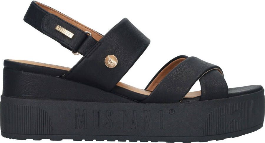 Mustang Shoes Sandaaltjes zomerschoen sandaal sleehak met praktische klittenbandsluiting - Foto 7