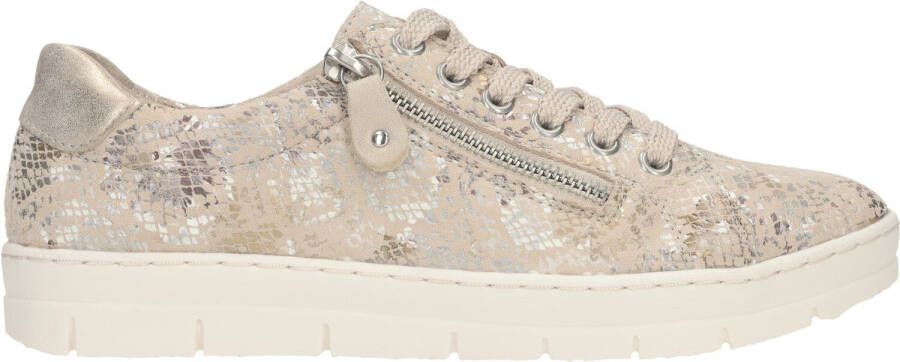 Remonte Taupe Metallic Sneaker met Rits Multicolor Dames - Foto 3
