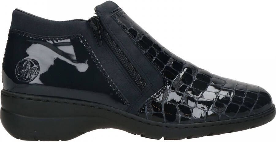 Rieker Comfortabele Blauwe Veterlaars met Dierenprint en Metallic Blauwe Lak Blauw Dames - Foto 3