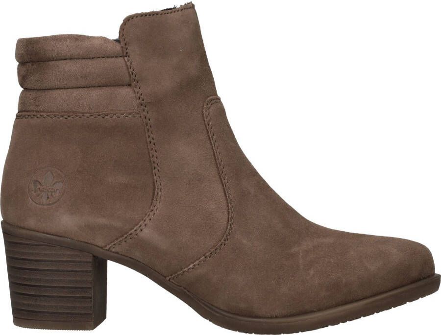 Rieker Taupe Suède Dames Enkellaars Brown Dames - Foto 7