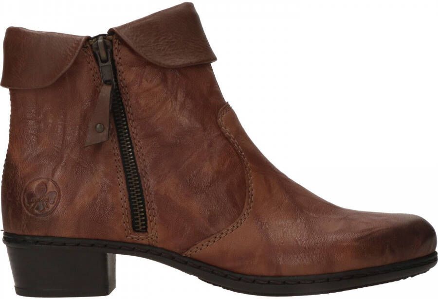 Rieker Comfortabele leren enkellaars met dubbele rits Brown Dames - Foto 3