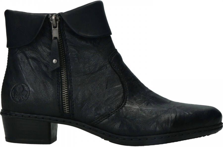 Rieker Comfortabele leren enkellaars met dubbele ritsen Black - Foto 2