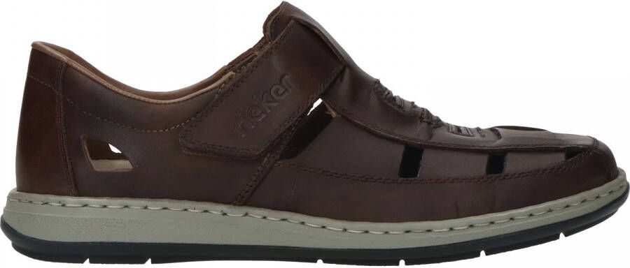 Rieker Bruine Leren Sandaal met Comfortabel Voetbed Brown Heren - Foto 11