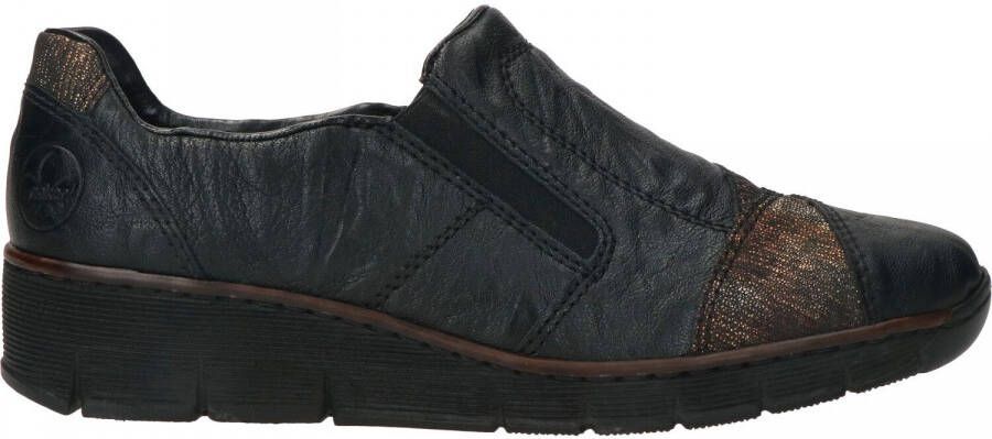 Rieker Blauwe Slip-On met Cognac Details Black Dames - Foto 8
