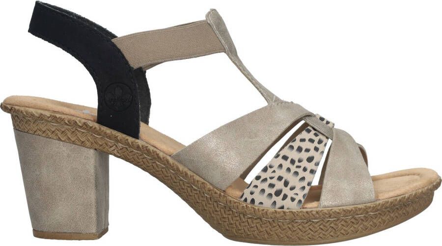 Rieker Elegante Comfortabele Sandalette Zwart Zilver Multicolor Dames - Foto 6