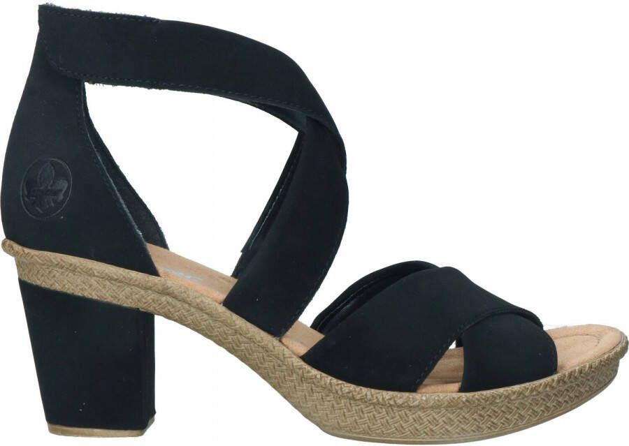 Rieker Zwarte Synthetische Hoge Hak Sandalen Black Dames - Foto 3
