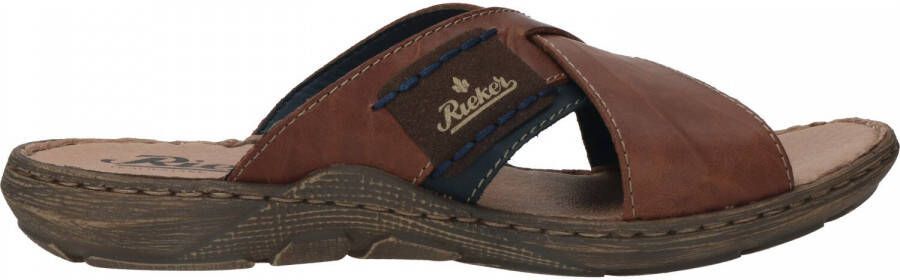 Rieker Bruine Leren Heren Slipper met Zacht Voetbed en Stoere Zool Bruin Heren - Foto 5