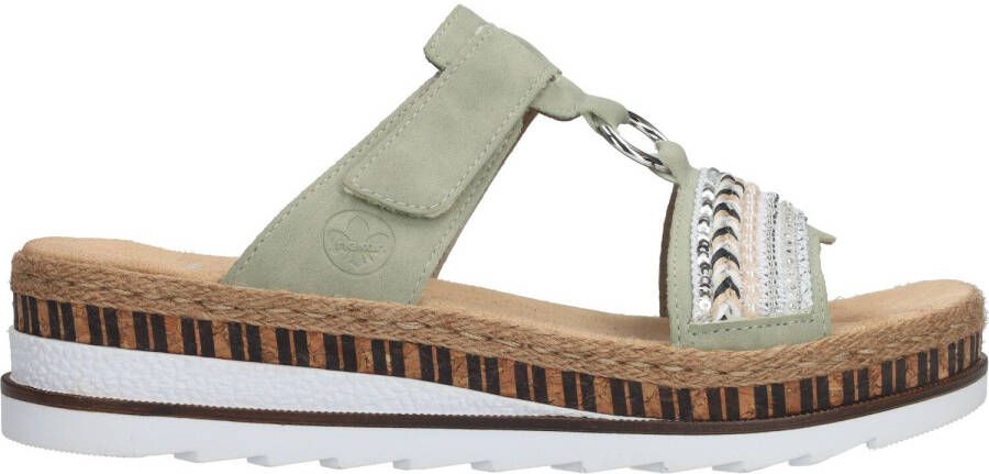Rieker Slippers sleehak zomerschoen pantoffels met decoratieve kralen - Foto 12