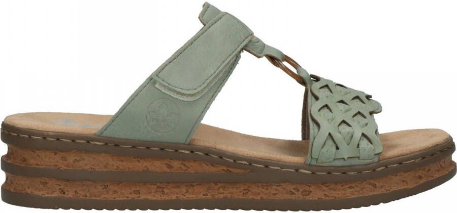 Rieker Slippers sleehak zomerschoen pantoffels met decoratieve kralen - Foto 13