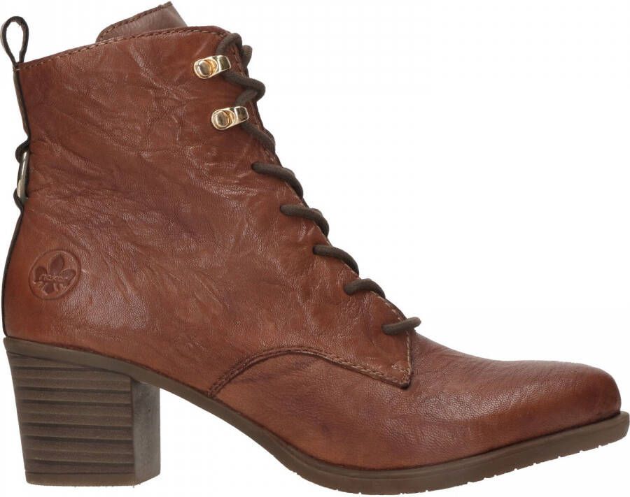 Rieker Comfortabele leren enkellaarsjes met hak Brown Dames - Foto 3