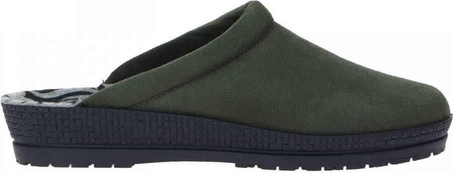 Rohde Olijfgroene textiel slof met zachte wol - Foto 3