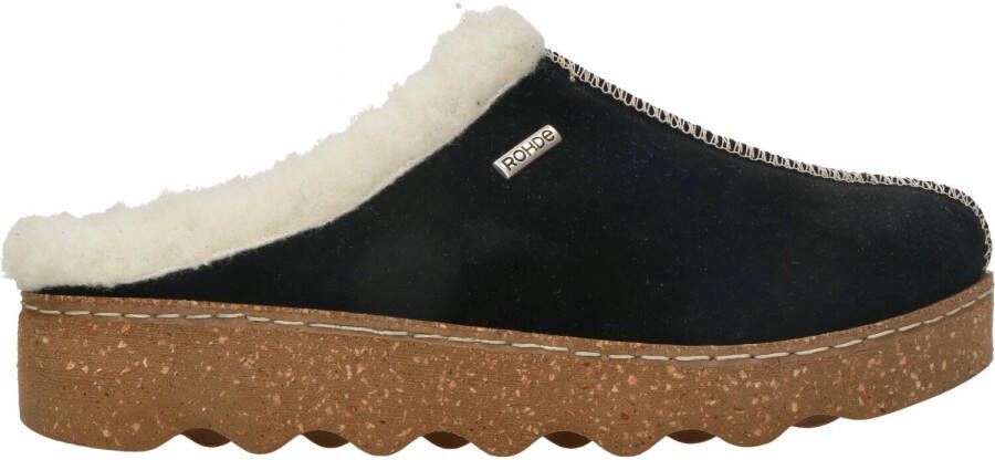 Rohde Pantoffels Dames Sandalen Instappers Damesschoenen Suède Blokhak 6125 Zwart - Foto 2