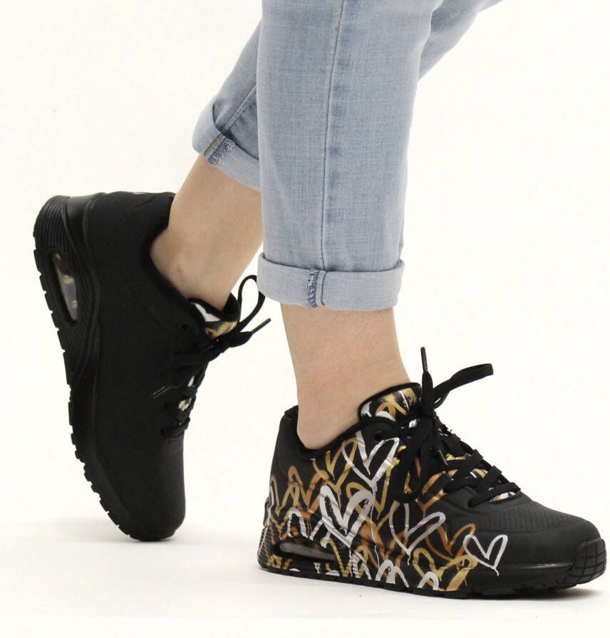 Skechers X JGoldcrown Uno Sneaker Dames Zwart Multi