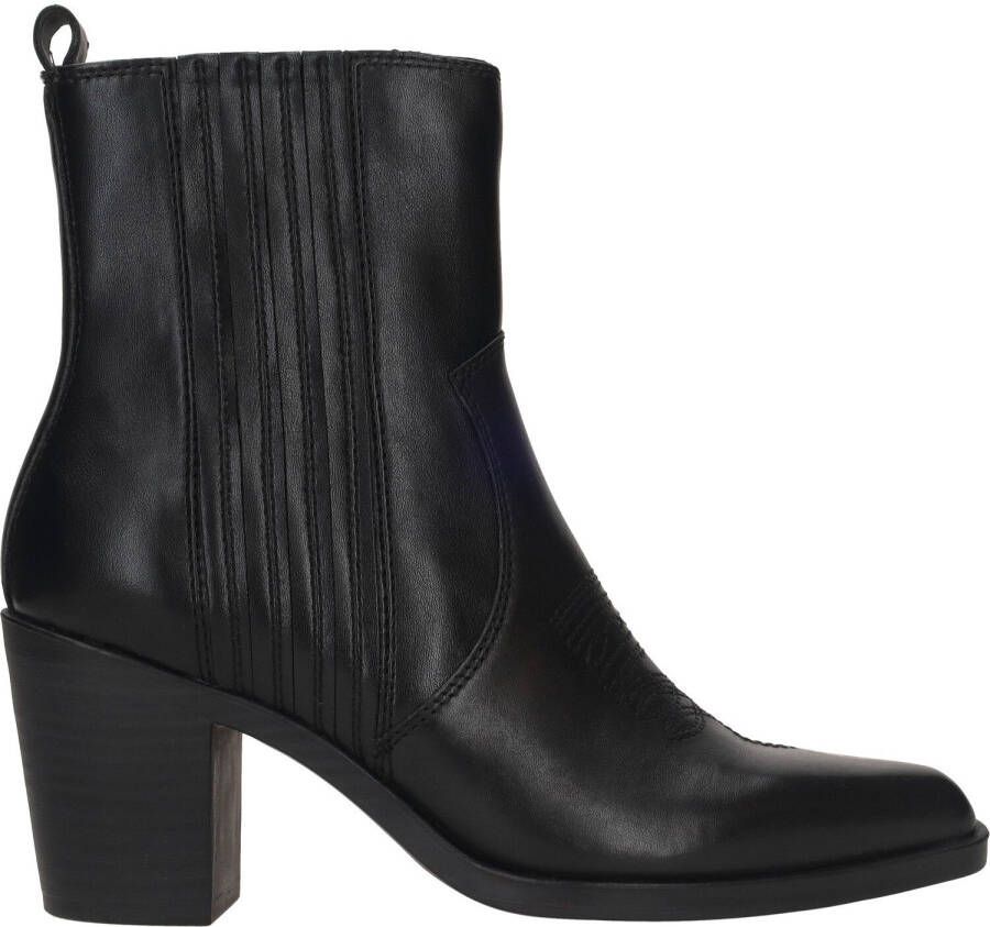 Tamaris Stijlvolle leren enkellaars met westernlook Zwart Dames - Foto 6