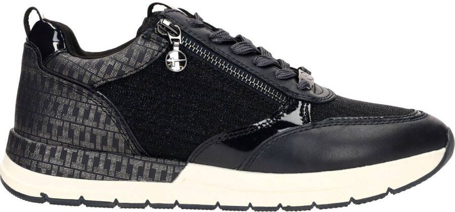 Tamaris Sneakers met sleehak vrijetijdsschoen lage schoen veterschoen met trendy metallic-details - Foto 9