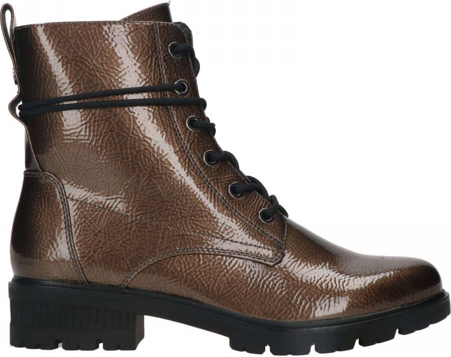 Tamaris Bruine Veterschoenen met een Laklook Brown Dames
