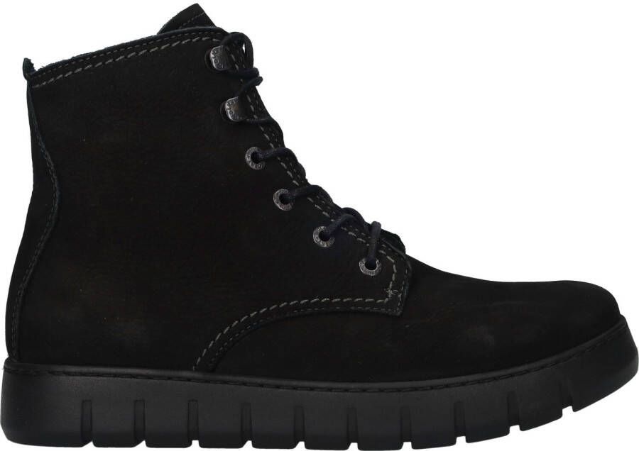 Wolky Sportieve Zwarte Leren Veterschoen voor Dames Black Dames - Foto 3