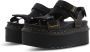 Dr. Martens Zwarte Leren Platte Sandalen met Klittenbandsluiting Black Dames - Thumbnail 14