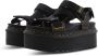 Dr. Martens Zwarte Leren Platte Sandalen met Klittenbandsluiting Black Dames - Thumbnail 12