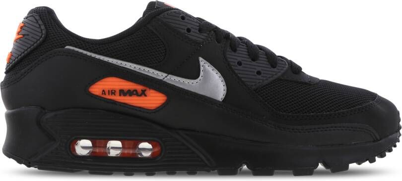 Nike Air Max 90 Heren Black Total Orange Reflect Silver - Foto 3