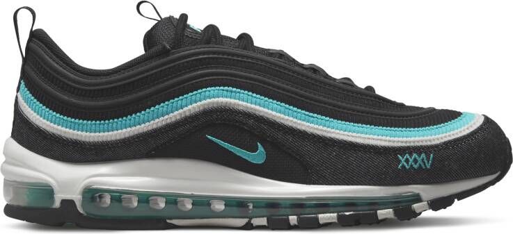 Nike Air Max 97 Essential Emerald Heren Schoenen Black Mesh Synthetisch