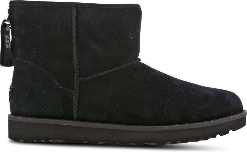 UGG Vachtlaarzen Dames W Classic Mini Logo Zip Maat: 36 Materiaal: Suède Kleur: Zwart - Foto 4