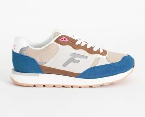 Faguo bruine sneakers met blauw detail
