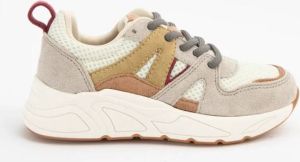 Sissy-Boy Beige sneakers met gele details