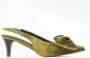 Sissy-Boy Groene velvet slingbacks met strik - Thumbnail 2
