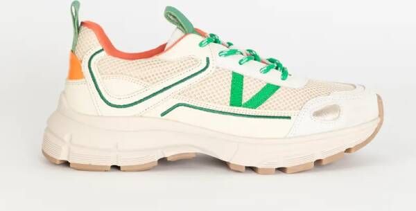 Sissy-Boy Witte sneakers met groene details