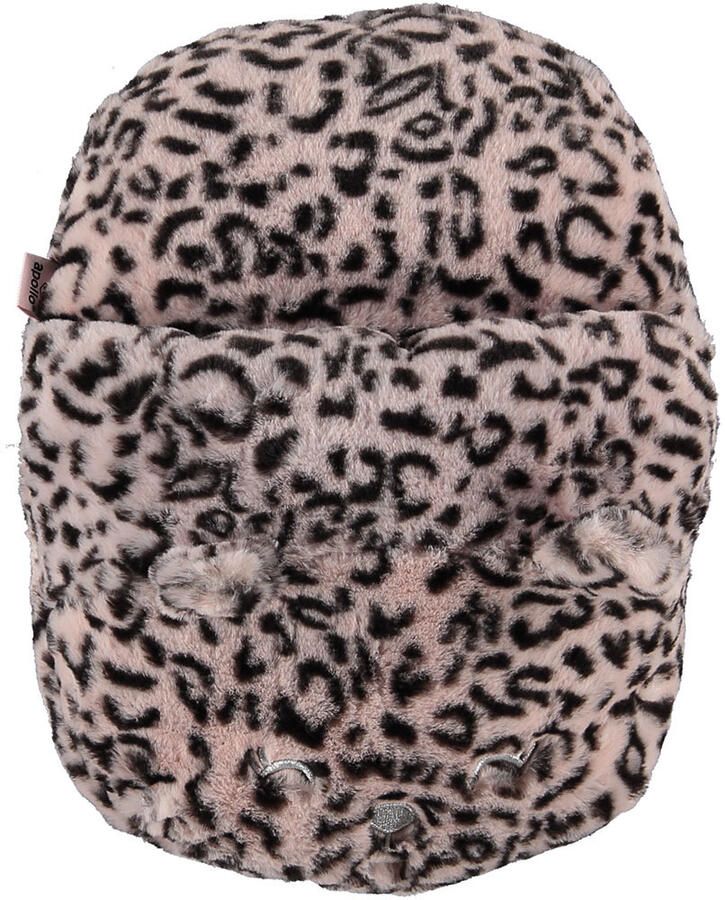 Apollo Grote voetenwarmer pantoffel slof cheetah print oud roze one x 27 cm