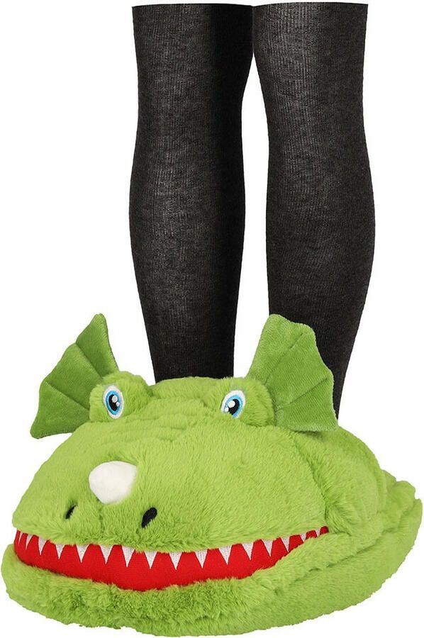 Apollo Grote voetenwarmer slof monster groen one size 30 x 27 cm polyester