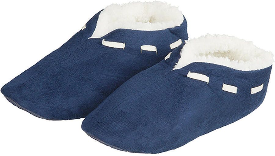 Apollo Spaanse sloffen pantoffels dames donkerblauw polyester zachte voering