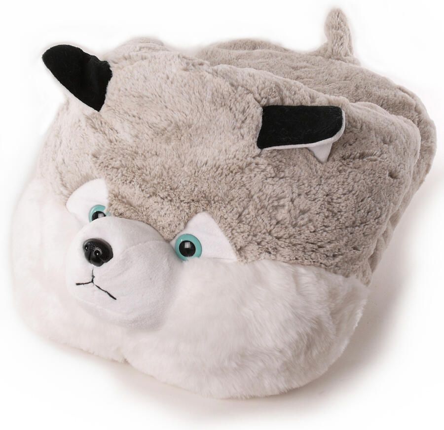 Merkloos Grote husky hond voetenwarmer sloffen voor kinderen dames