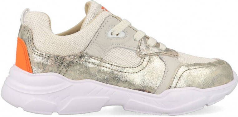 Braqeez Renee Run Meisjes Lage Sneakers Beige Print Leer Veters - Foto 3
