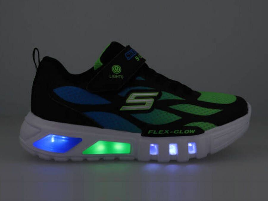Skechers Flex-Glow Dezlom Jongens Sneakers Black Blue Lime - Foto 2