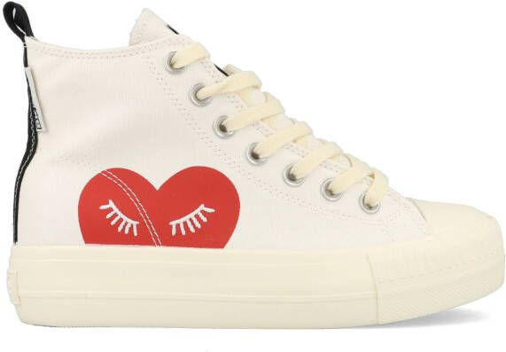 British Knights Kaya Mid Dames Sneakers Hoog Wit Katoen Vrouwen Schoenen - Foto 3