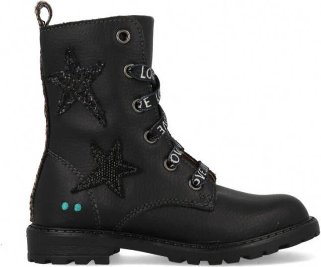 BunniesJR Bunnies JR 221861 589 Biker Boots Zwart Leer Veters - Foto 2