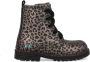 BunniesJR Bunnies JR Thijs Trots Meisjes Biker Boots Zilver Print Leer Veters - Thumbnail 2