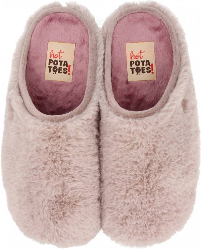 Hot Potatoes Pantoffels Kemerovo 60903 Beige/Roze 39 - Schoenen.nl