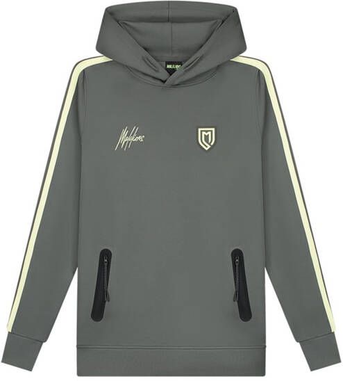 Malelions Sport Academy Hoodie MS2-AW23-11-225 Grijs Lime Groen