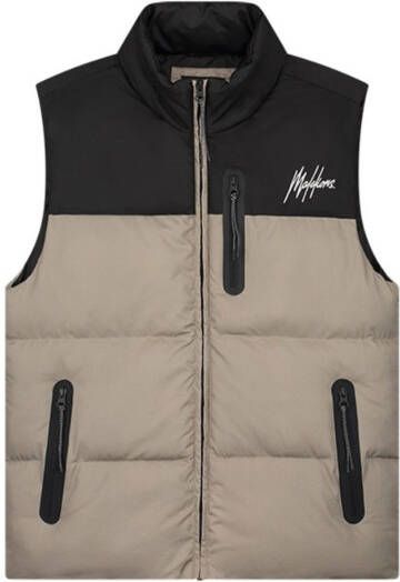 Malelions Sport Counter Bodywarmer MS1-AW23-05-164 Zwart Beige