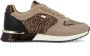Mexx Fleur suède sneakers met panterprint taupe - Thumbnail 4