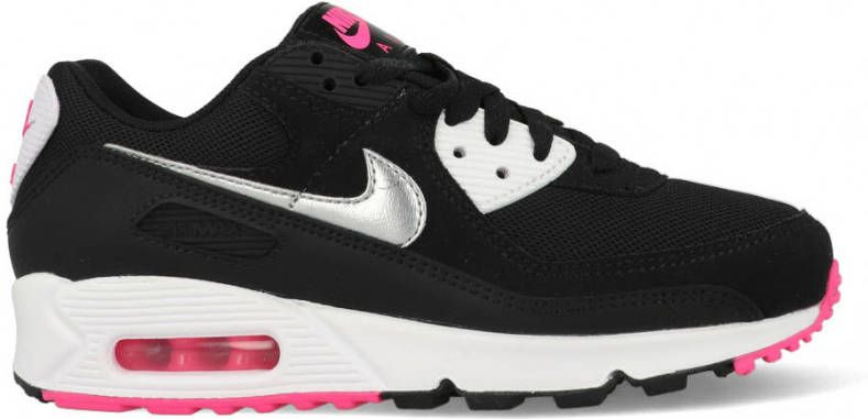 Nike Air 90 Damesschoen Black/White/Pink Blast/Metallic Silver - Schoenen.nl