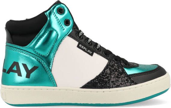 Replay sneakers groen zwart wit Meisjes Imitatieleer 38 - Foto 5