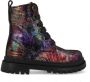 Shoesme zwarte bikerboots met allover multicolor print - Thumbnail 4